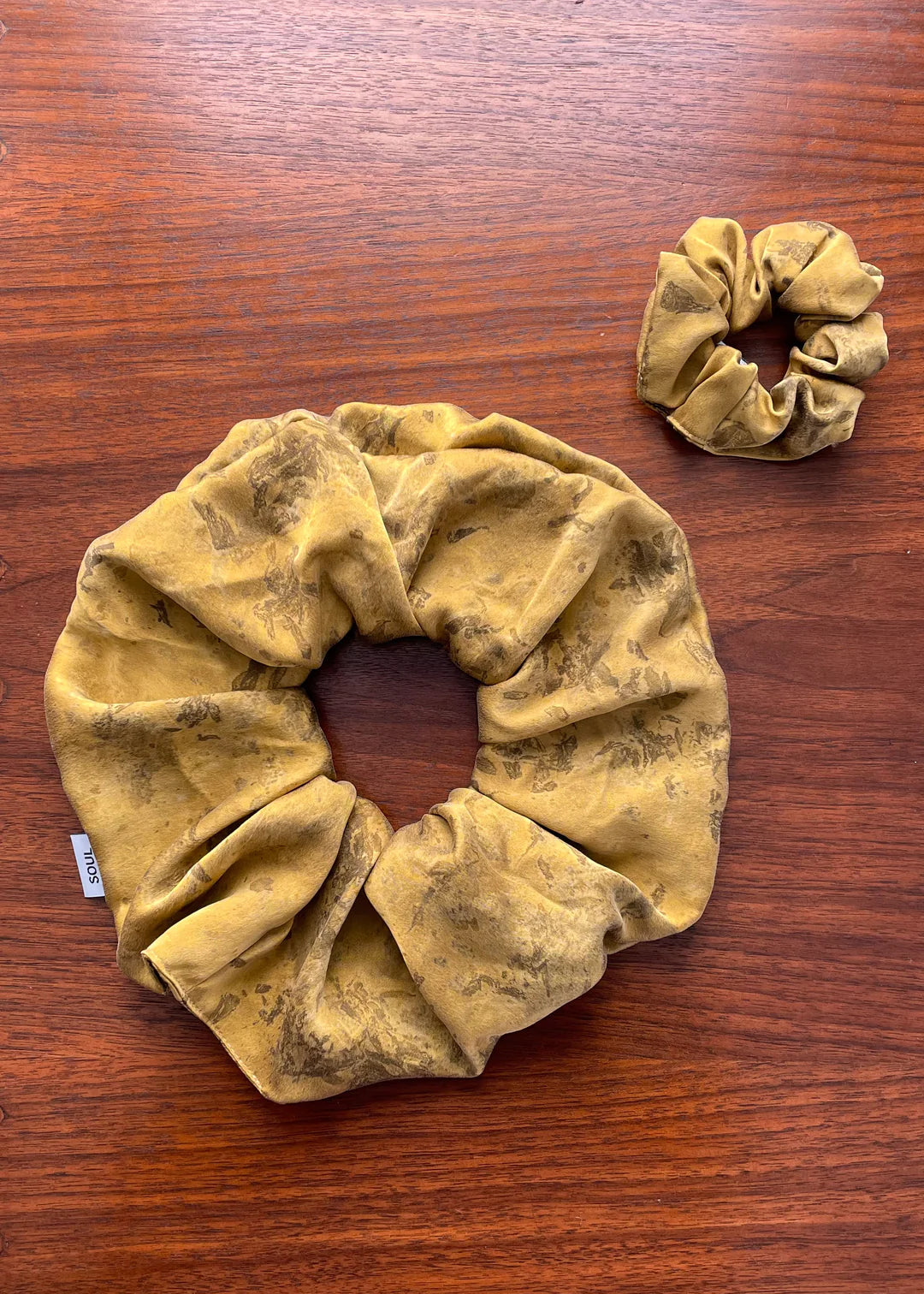 Chartreuse Green Zero Waste Silk Scrunchie Naturally Dyed