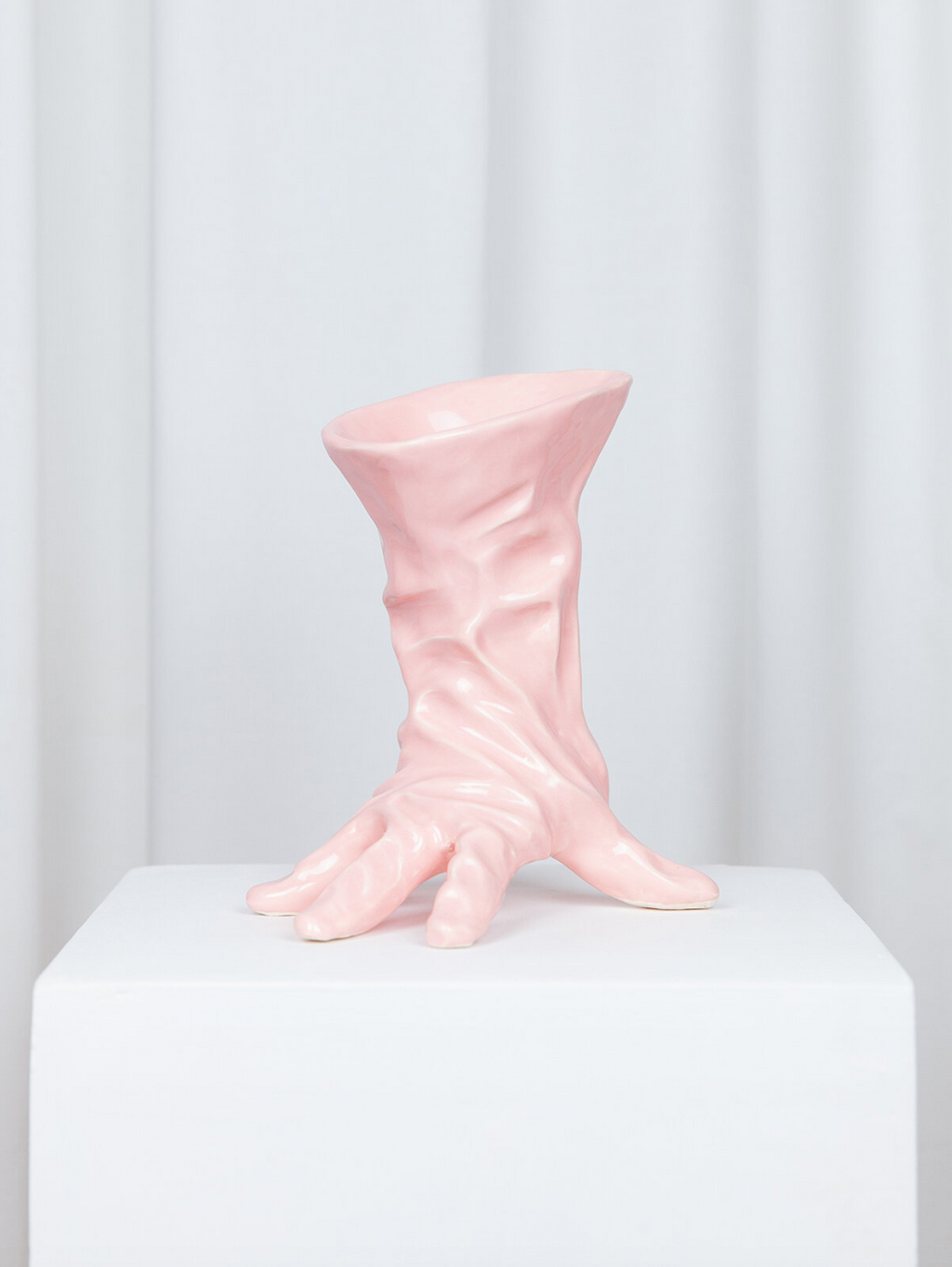 Handmade Ceramic Pink Glove Vase