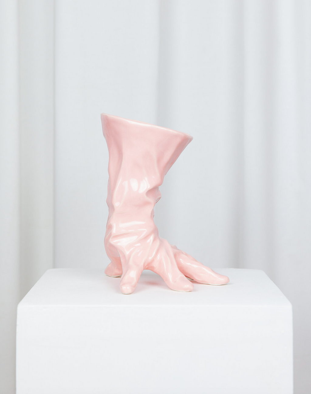 Handmade Ceramic Pink Glove Vase